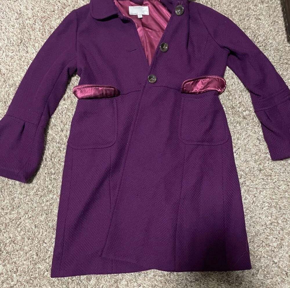 Old Navy Women's Purple Bell Sleeve Fit & Flare Peacoat